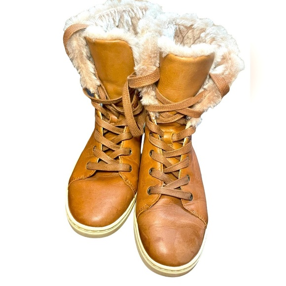 UGG starlyn high top leather sneakers | UGG leather boots with fur | size 7 - Picture 3 of 14
